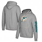 Miami Dolphins Mitchell & Ness Classic Team Pullover Hoodie Heathered Gray,baseball caps,new era cap wholesale,wholesale hats